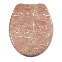 COPRIWATER UNIVERSALE IN LEGNO MDF RESISTENTE CON STAMPA MARMO ROSA CERNIERE WC