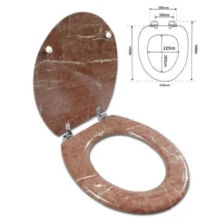 COPRIWATER UNIVERSALE IN LEGNO MDF RESISTENTE CON STAMPA MARMO ROSA CERNIERE WC