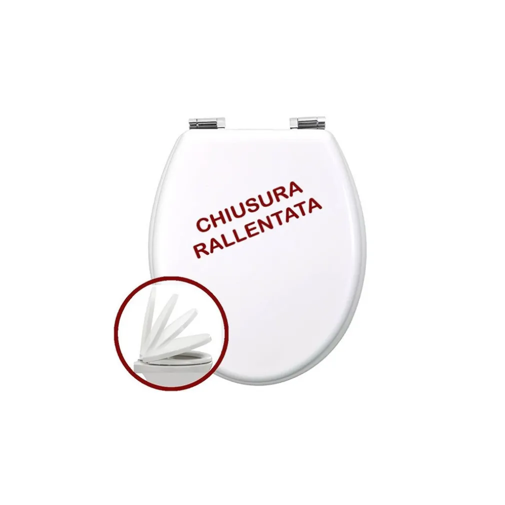 COPRIWATER UNIVERSALE IN LEGNO MDF CHIUSURA RALLENTATA SOFT CLOSE LACCATO BIANCO