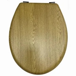 COPRIWATER UNIVERSALE IN LEGNO TAVOLETTA BAGNO WC CERNIERE IN ACCIAIO INOX 52953A