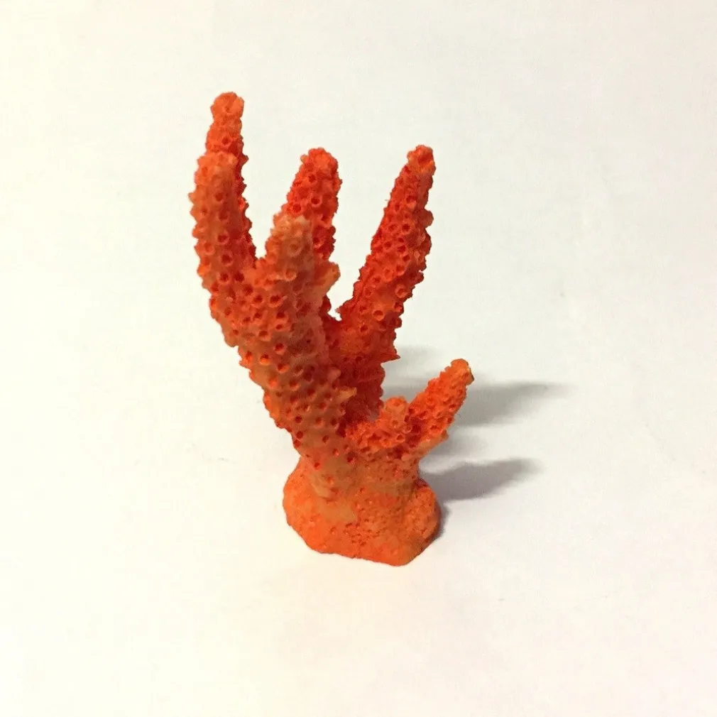 CORALLO FINTO IN RESINA 7CM ORANGE ARTIFICIALE PER DECORAZIONI ACQUARIO ADDOBBI
