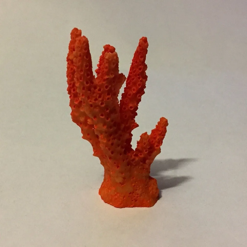 CORALLO FINTO IN RESINA 7CM ORANGE ARTIFICIALE PER DECORAZIONI ACQUARIO ADDOBBI