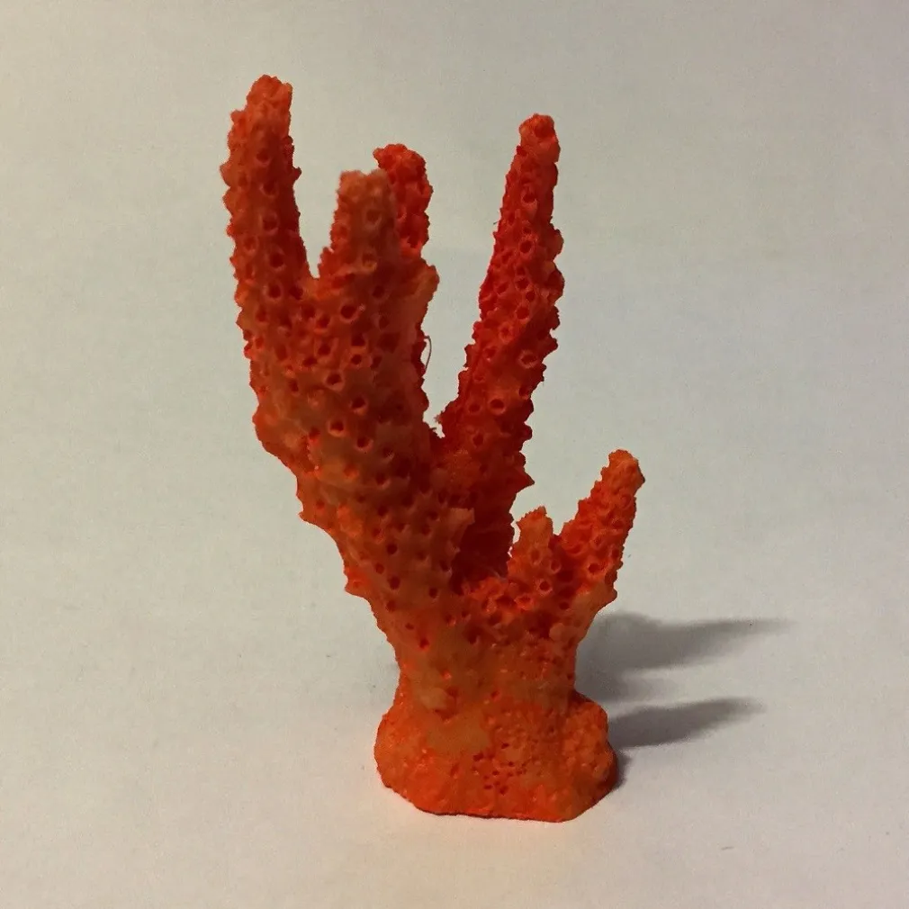 CORALLO FINTO IN RESINA 7CM ORANGE ARTIFICIALE PER DECORAZIONI ACQUARIO ADDOBBI