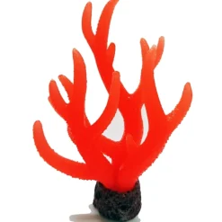 CORALLO IN SILICONE MOVIMENTO NATURALE ROSSO FLUO ORNAMENTO ACQUARIO DECORAZIONI