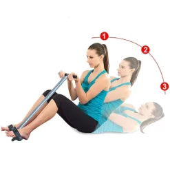 CORDA ELASTICA CON DOPPIA MOLLA PER BODYBUILDING FITNESS YOGA ALLENAMENTO ADDOME