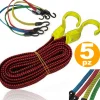 CORDA ELASTICA CON GANCI PER BICI, MOTO, AUTO 5 PEZZI DA 1,5 M X 2 CM