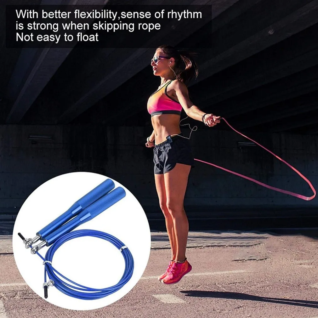 CORDA PER SALTARE 3 MT PVC LEGA DI ALLUMINO ANTISCIVOLO PORTATILE PER FITNESS