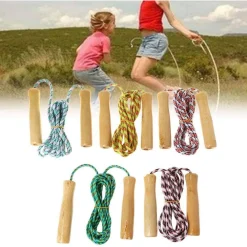 CORDA PER SALTARE ALLENAMENTO CROSSFIT JUMP ROPE PUGILATO FITNESS MANICI LEGNO