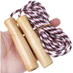 CORDA PER SALTARE ALLENAMENTO CROSSFIT JUMP ROPE PUGILATO FITNESS MANICI LEGNO