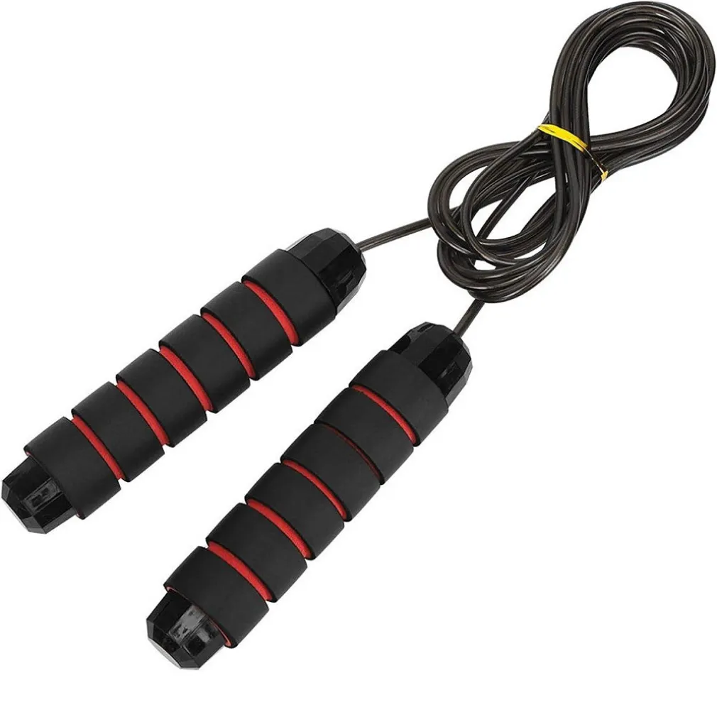 CORDA PER SALTARE IN ACCIAIO REGOLABILE CUSCINETTI A SFERA MANIGLIE IN SCHIUMA