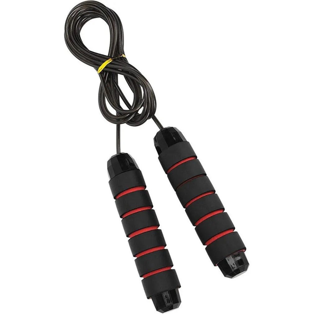 CORDA PER SALTARE IN ACCIAIO REGOLABILE CUSCINETTI A SFERA MANIGLIE IN SCHIUMA