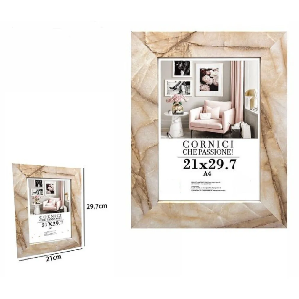 CORNICE FOTO PORTAFOTO QUADRI TELE POSTER 21X29.7 CM MODELLO EFFETTO MARMO 71664