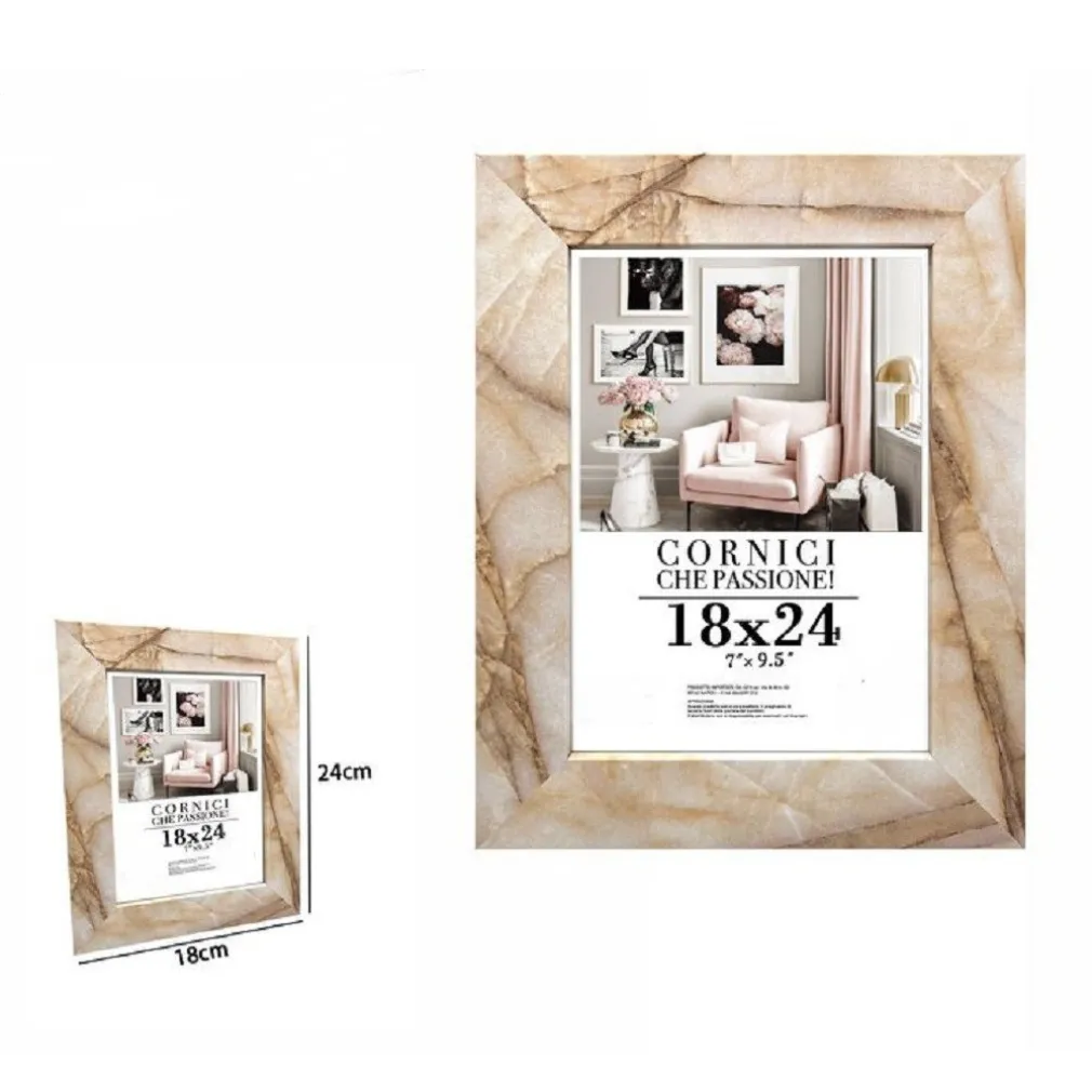 CORNICE FOTO PORTAFOTO QUADRI TELE POSTER 18 X 24 CM MODELLO EFFETTO MARMO 71661