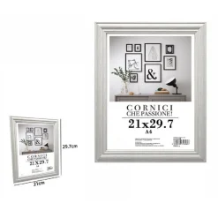 CORNICE FOTOGRAFIE QUADRI TELE POSTER PORTAFOTO 21 X 29.7CM MODELLO SILVER 71619