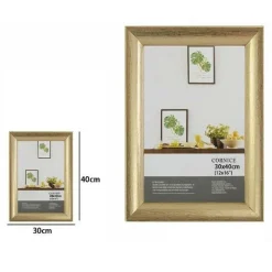 CORNICE PER FOTO FOTOGRAFIE QUADRI TELE DIMENSIONI 30 X 40CM DORATA PORTAFOTO