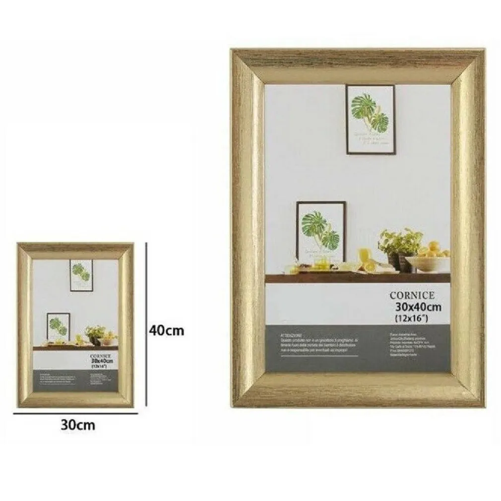 CORNICE PER FOTO FOTOGRAFIE QUADRI TELE DIMENSIONI 30 X 40CM DORATA PORTAFOTO