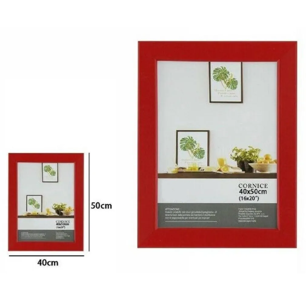 CORNICE PER FOTO FOTOGRAFIE QUADRI TELE DIMENSIONI 40 X 50 CM ROSSA PORTAFOTO