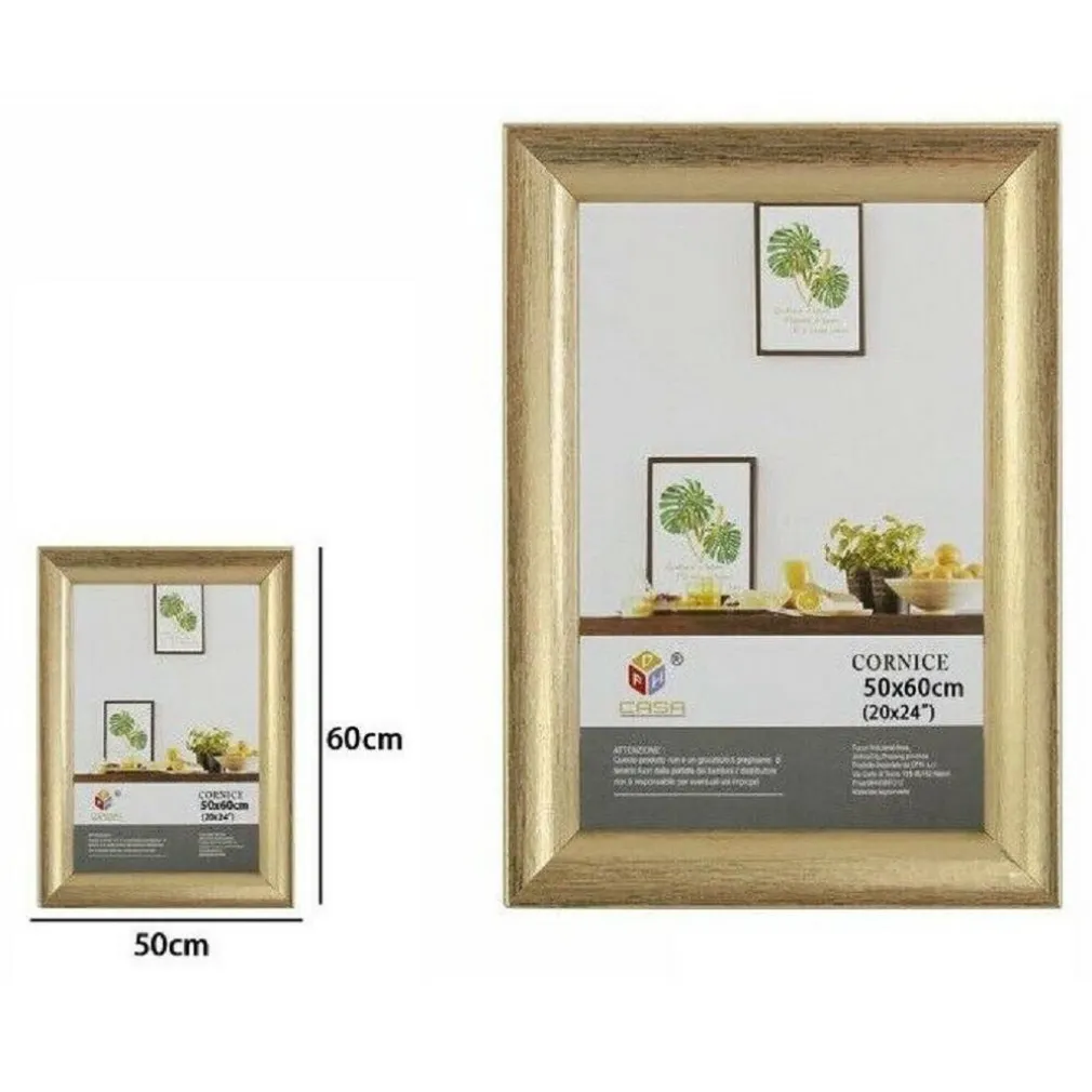 CORNICE PER FOTO FOTOGRAFIE QUADRI TELE DIMENSIONI 50 X 60 CM DORATA