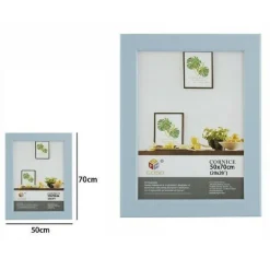 CORNICE PER FOTO FOTOGRAFIE QUADRI TELE DIMENSIONI 50 X 70 CM AZZURRA