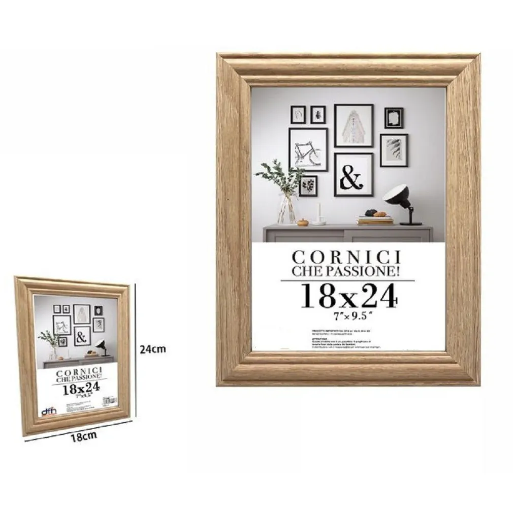 CORNICE PER FOTO PORTA FOTOGRAFIE QUADRI TELE 18X24CM MODELLO LEGNO CHIARO 71625