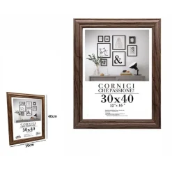 CORNICE PER FOTO PORTA FOTOGRAFIE QUADRI TELE 30X40 CM MODELLO LEGNO SCURO 71639