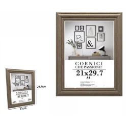 CORNICE PER FOTO PORTA FOTOGRAFIE QUADRI TELE 21 X 29,7 CM MODELLO LEGNO 71646