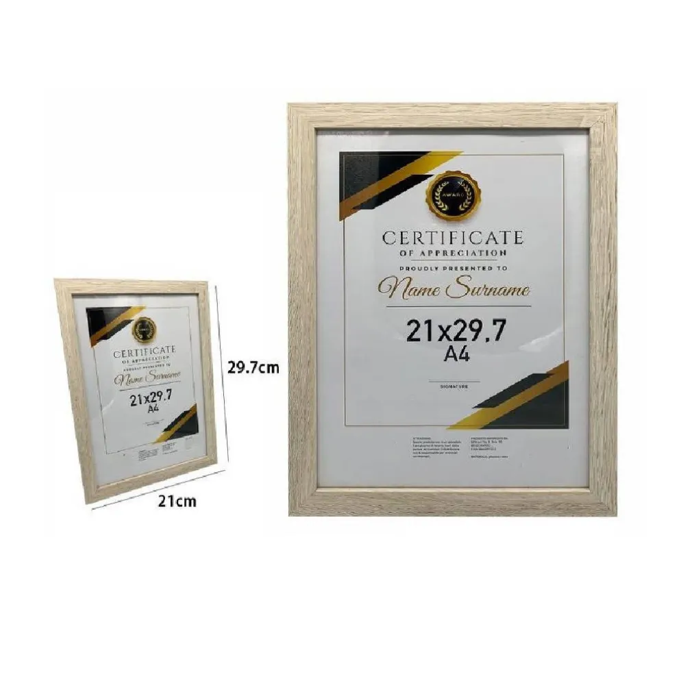 CORNICE PER FOTO QUADRI TELE PORTAFOTO A4 21X29.7 CM MODELLO LEGNO CHIARO 70779