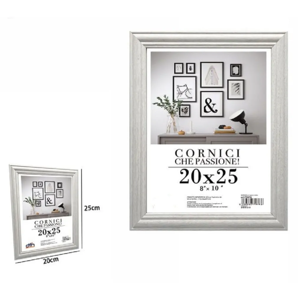 CORNICE PER FOTOGRAFIE QUADRI TELE POSTER PORTAFOTO 20X25CM MODELLO SILVER 71617