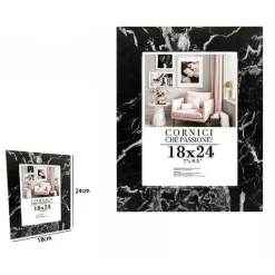 CORNICE PORTA FOTO QUADRI TELE POSTER 18 X 24CM MODELLO EFFETTO MARMO NERO 71670