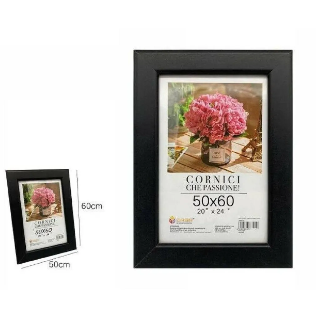CORNICE PORTAFOTO PORTA FOTO FOTOGRAFIA QUADRI TELE POSTER 50X60 CM NERA 68658