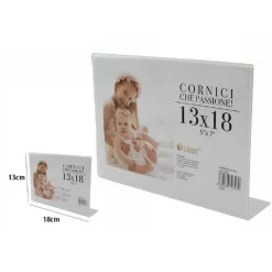 CORNICE PORTAFOTO PORTA FOTO FOTOGRAFIE ACRILICO ORIZZONTALE STAND 13X18CM 70328