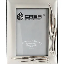 CORNICE PORTAFOTO PORTA FOTO FOTOGRAFIA 20X25CM SILVER FOGLIE EFFETTO SATINATO