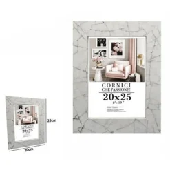 CORNICE PORTAFOTO QUADRI TELE POSTER 20X25 CM MODELLO EFFETTO MARMO BIANCO 71653