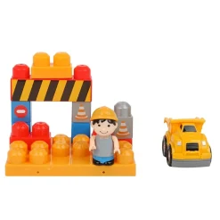 COSTRUZIONI GIOCATTOLO PER BAMBINI CANTIERE 12PZ CON PERSONAGGIO E ACCESSORI