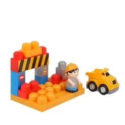 COSTRUZIONI GIOCATTOLO PER BAMBINI CANTIERE 12PZ CON PERSONAGGIO E ACCESSORI