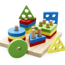 COSTRUZIONI IN LEGNO FORME IMPILABILI INSEGNARE FORME GIOCO DIDATTICI EDUCATIVO