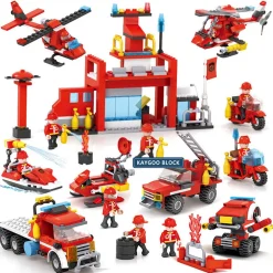 COSTRUZIONI PER BAMBINI BLOCKS FIREFIGHTERS POMPIERI DIY 8 SET ASSORTITI