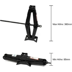 CRIC A PANTOGRAFO FORBICE IDRAULICO SOLLEVATORE AUTO FAMILIARE PICKUP 2000KG NERO