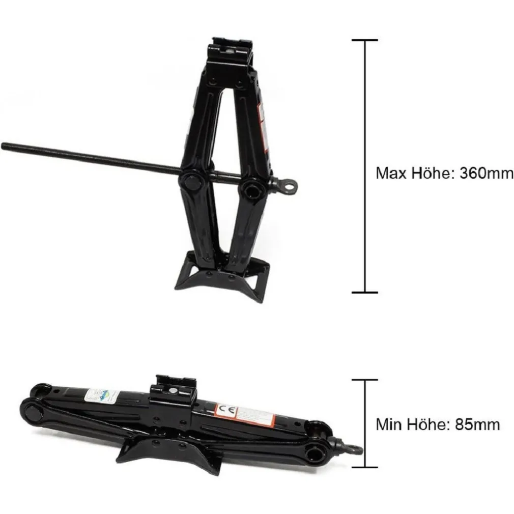 CRIC A PANTOGRAFO FORBICE IDRAULICO SOLLEVATORE AUTO FAMILIARE PICKUP 2000KG NERO