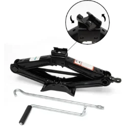 CRIC A PANTOGRAFO FORBICE IDRAULICO SOLLEVATORE AUTO FAMILIARE PICKUP 2000KG NERO