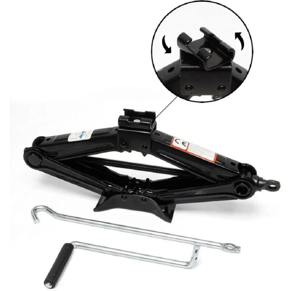 CRIC A PANTOGRAFO FORBICE IDRAULICO SOLLEVATORE AUTO FAMILIARE PICKUP 2000KG NERO