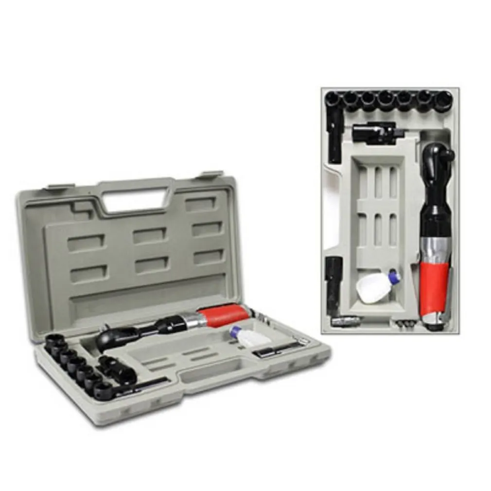 CRICCHETTO AD ARIA COMPRESSA CHIAVE REVERSIBILE CON 15 ACCESSORI IN VALIGETTA