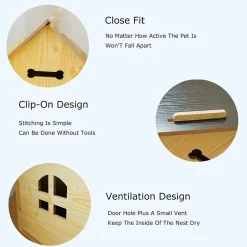 CUCCIA CASA GABBIA CANE CANI DI TAGLIA GRANDE PER INTERNO ESTERNO 51 X 40 X 52CM