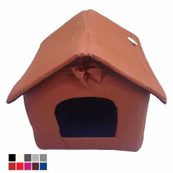 CUCCIA CASETTA LETTO PIEGHEVOLE TENDA PORTATILE ECO PELLE 52X47X49CM CANE GATTO