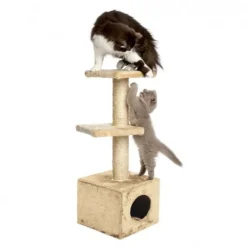 CUCCIA CON TIRAGRAFFI PER GATTI GATTO CON COLONNA IN SISAL E DUE RIPIANI