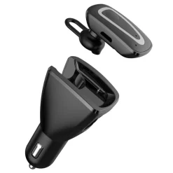 CUFFIA AURICOLARE BLUETOOTH V4.0 UNIVERSALE CARICATORE AUTO PRESA ACCENDISIGARI