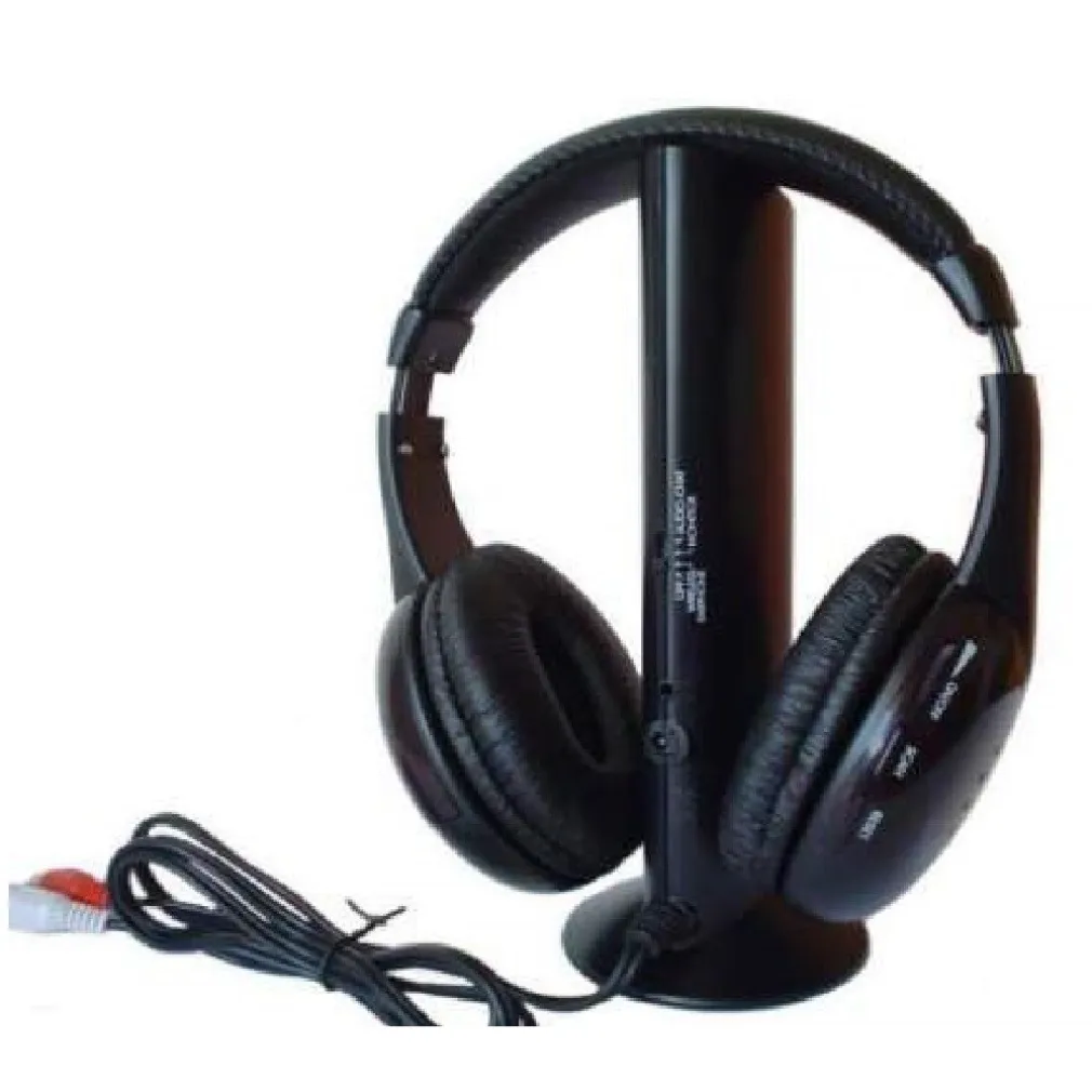 CUFFIA CUFFIE WIRELESS 5 IN 1 SENZA FILI WI-FI MICROFONO RADIO FM