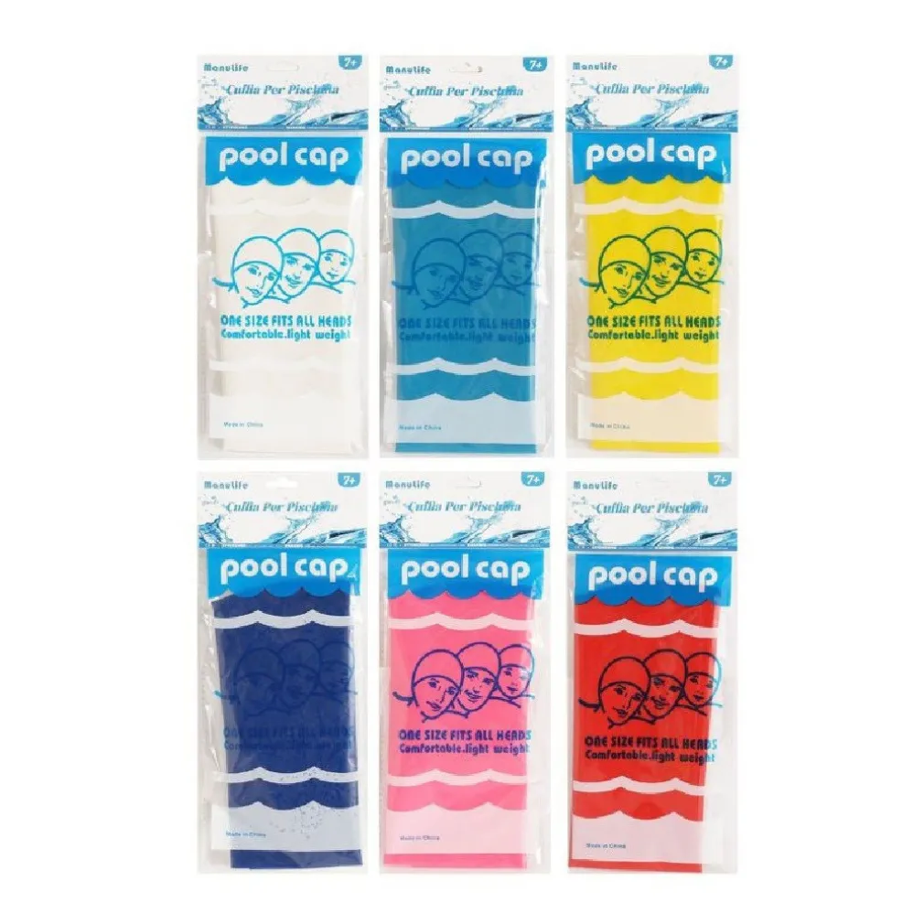 CUFFIA DA NUOTO ACCESSORI PER PISCINA MARE UNISEX 22.8X18.7CM VARI COLORI 605432