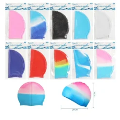 CUFFIA NUOTO PER PISCINA ESTATE IN SILICONE UNISEX COLORI MISTI 25X17CM 605433