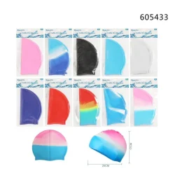 CUFFIA NUOTO PER PISCINA ESTATE IN SILICONE UNISEX COLORI MISTI 25X17CM 605433